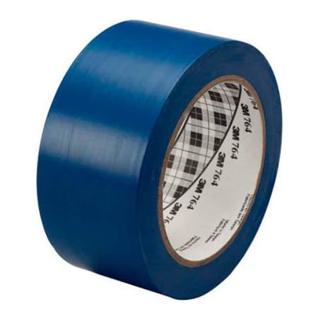 Box Packaging 3M 764 Vinyl Tape 2" x 36 Yds 5 Mil Blue - 6/PACK T967764L6PK